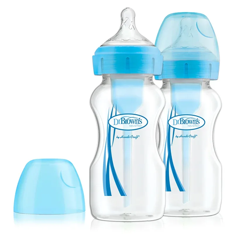 Dr. Brown's Options+ Nappflaska 270 ml Bred Hals Blå 2-pack från Dr. Brown's – köp hos Apotek Hjärtat