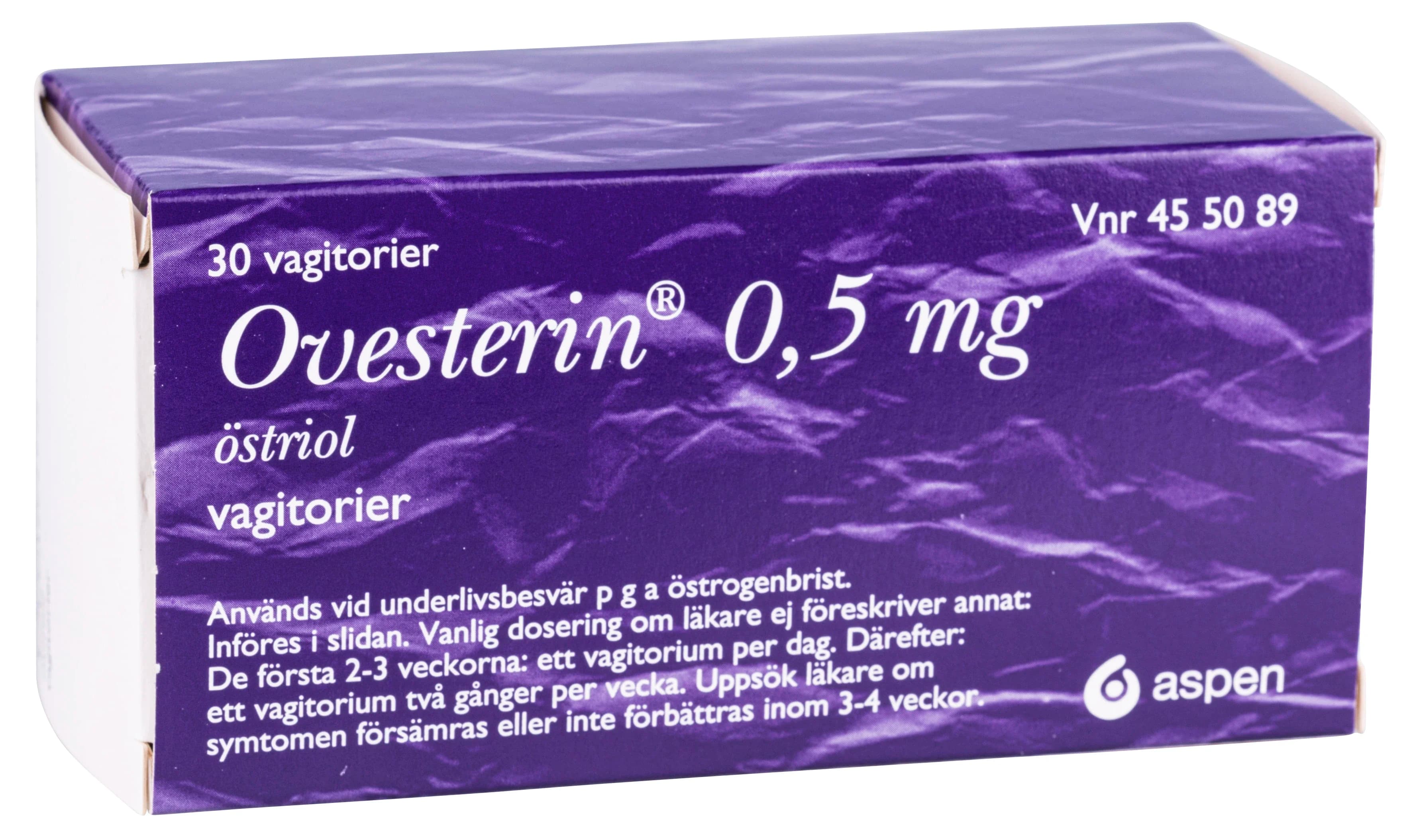 Ovesterin vagitorium 0,5 mg 30 st från Ovesterin – köp hos Apotek Hjärtat