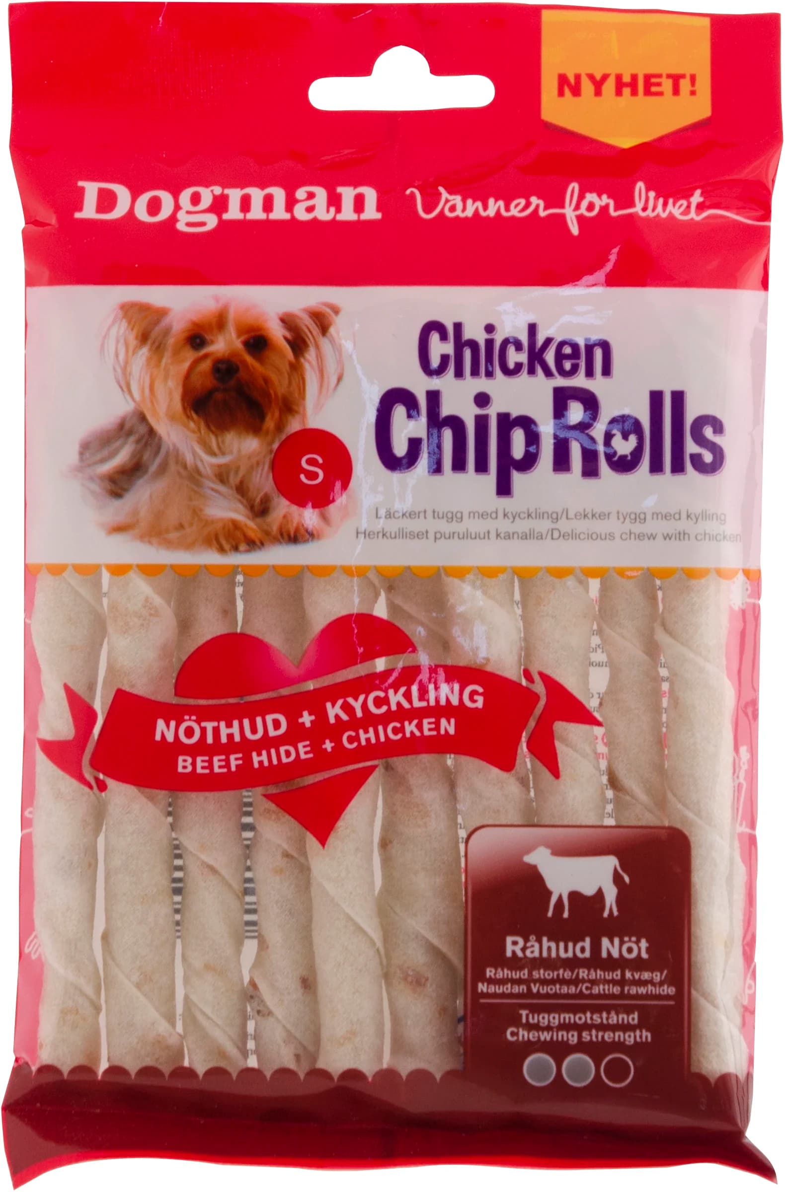 Dogman Chicken Chip Roll med Kyckling 10-pack från Dogman – köp hos Apotek Hjärtat