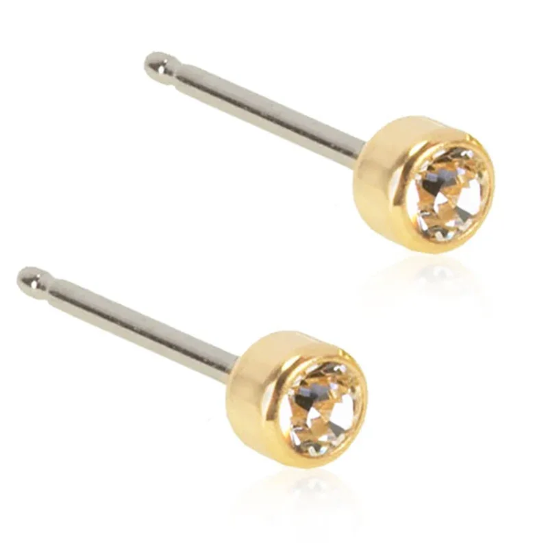 Blomdahl Örhängen GT Bezel 3mm Crystal 1par från Blomdahl – köp hos Apotek Hjärtat