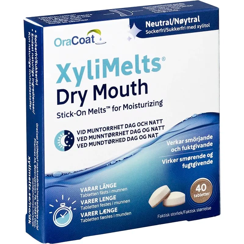 XyliMelts Dry Mouth Neutral 40 st från XyliMelts – köp hos Apotek Hjärtat
