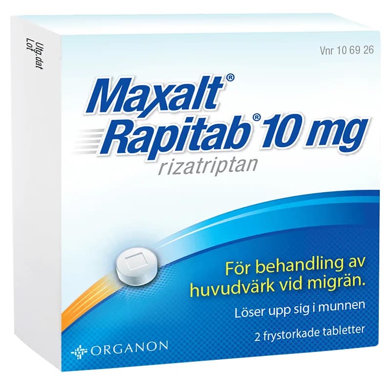 Maxalt® Rapitab® Frystorkad tablett 10mg Blister, 2 tabletter från Maxalt – köp hos Apotek Hjärtat