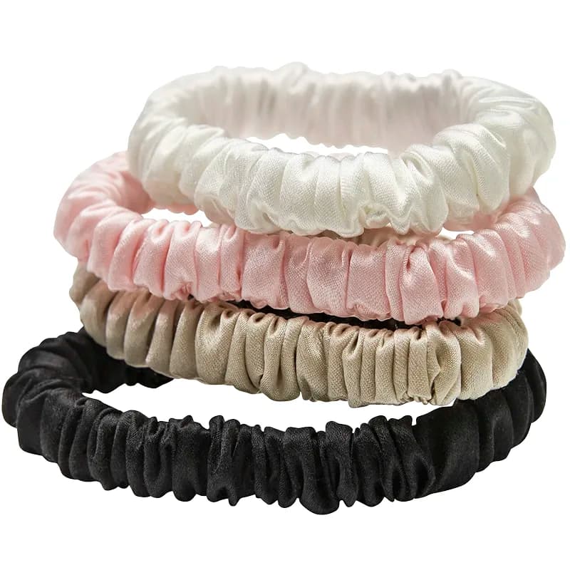 Lenoites Mulberry Silk Skinny Scrunchies White, Pink, Beige, Black från Lenoites – köp hos Apotek Hjärtat