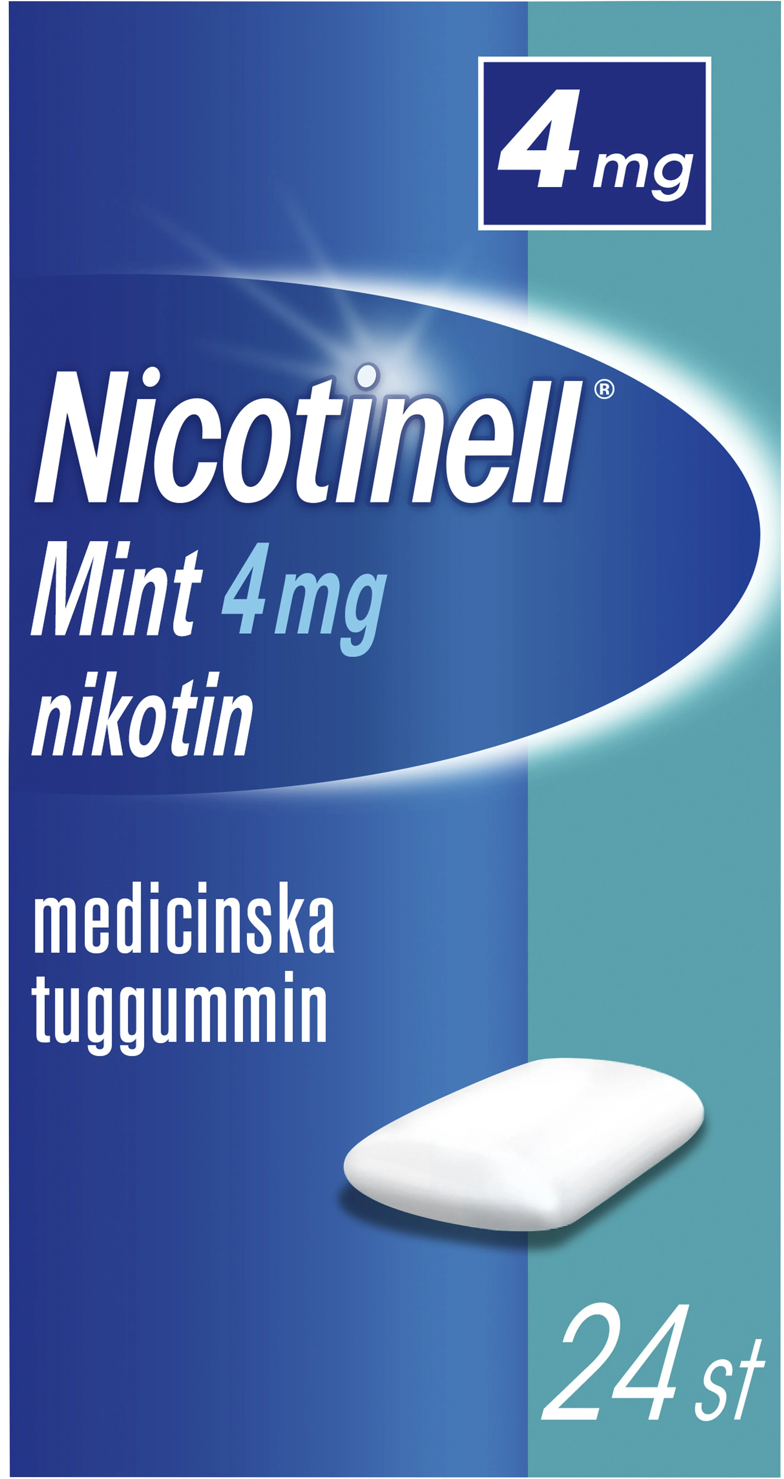 Nicotinell Mint medicinskt tuggummi 4 mg 24 st från Nicotinell – köp hos Apotek Hjärtat
