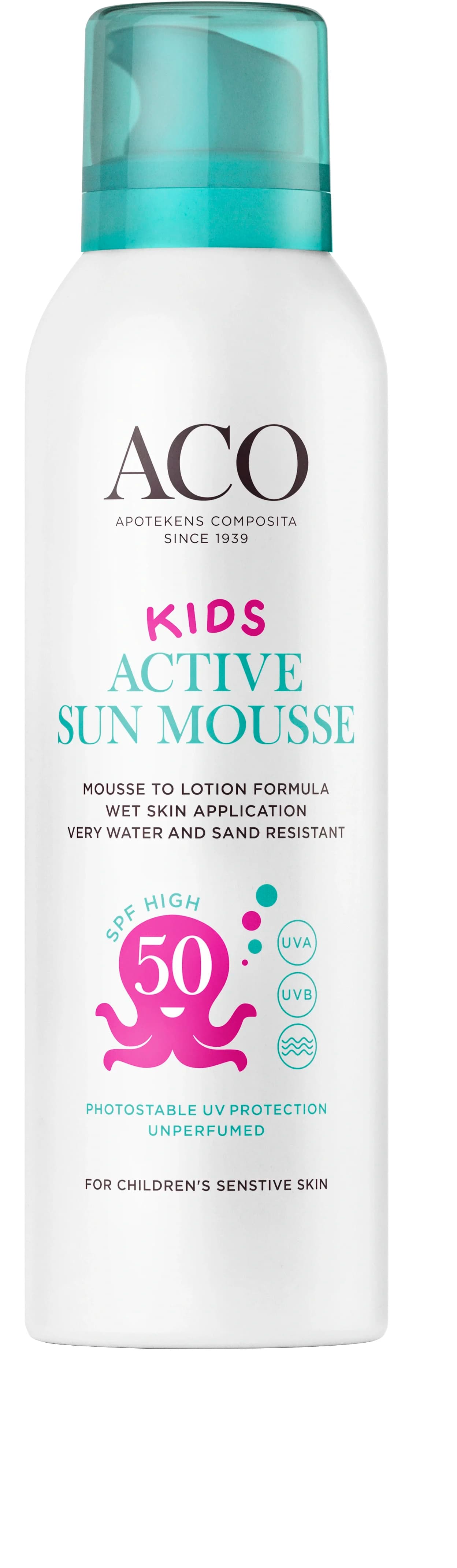 ACO Sun Kids Act Mousse SPF 50, 150 ml från ACO – köp hos Apotek Hjärtat