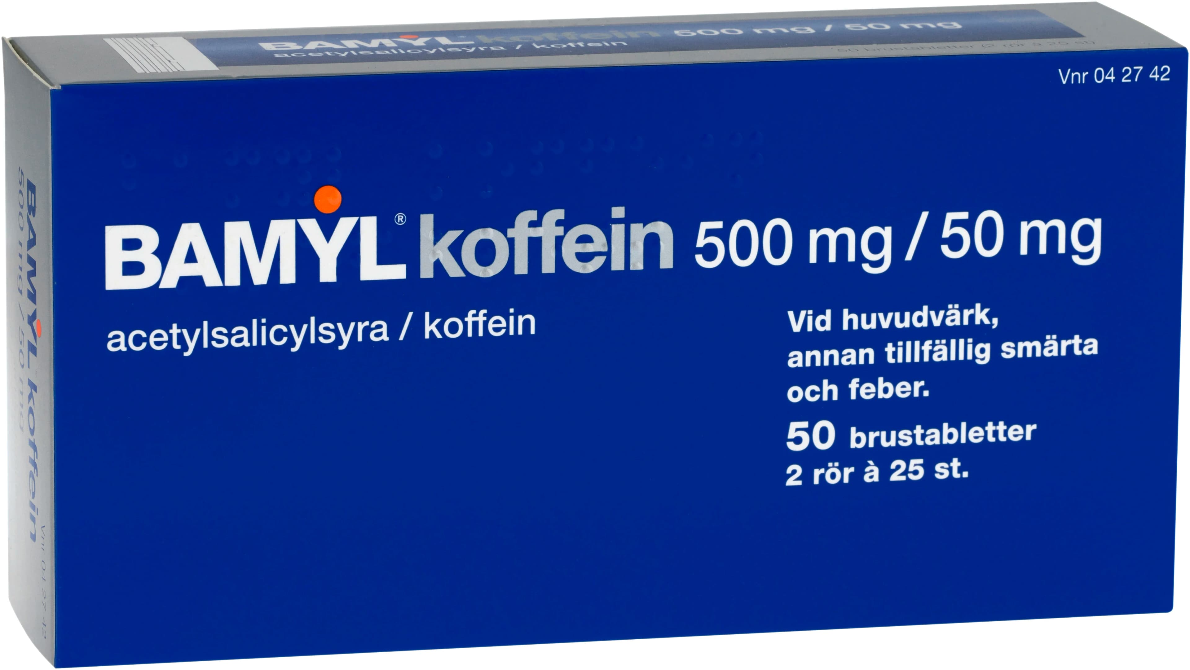 Bamyl koffein brustablett 500 mg/50 mg 2 x 25 st från Bamyl – köp hos Apotek Hjärtat