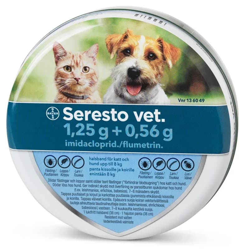 Seresto vet. halsband för katt och hund upp till 8 kg 1,25g+0,56g 1st från Seresto – köp hos Apotek Hjärtat