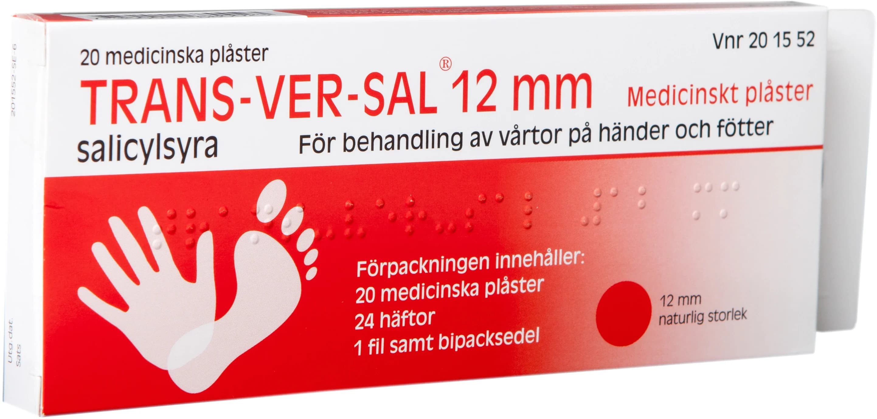 Trans-Ver-Sal 12 mm medicinskt plåster 20 st från Trans-ver-sal – köp hos Apotek Hjärtat