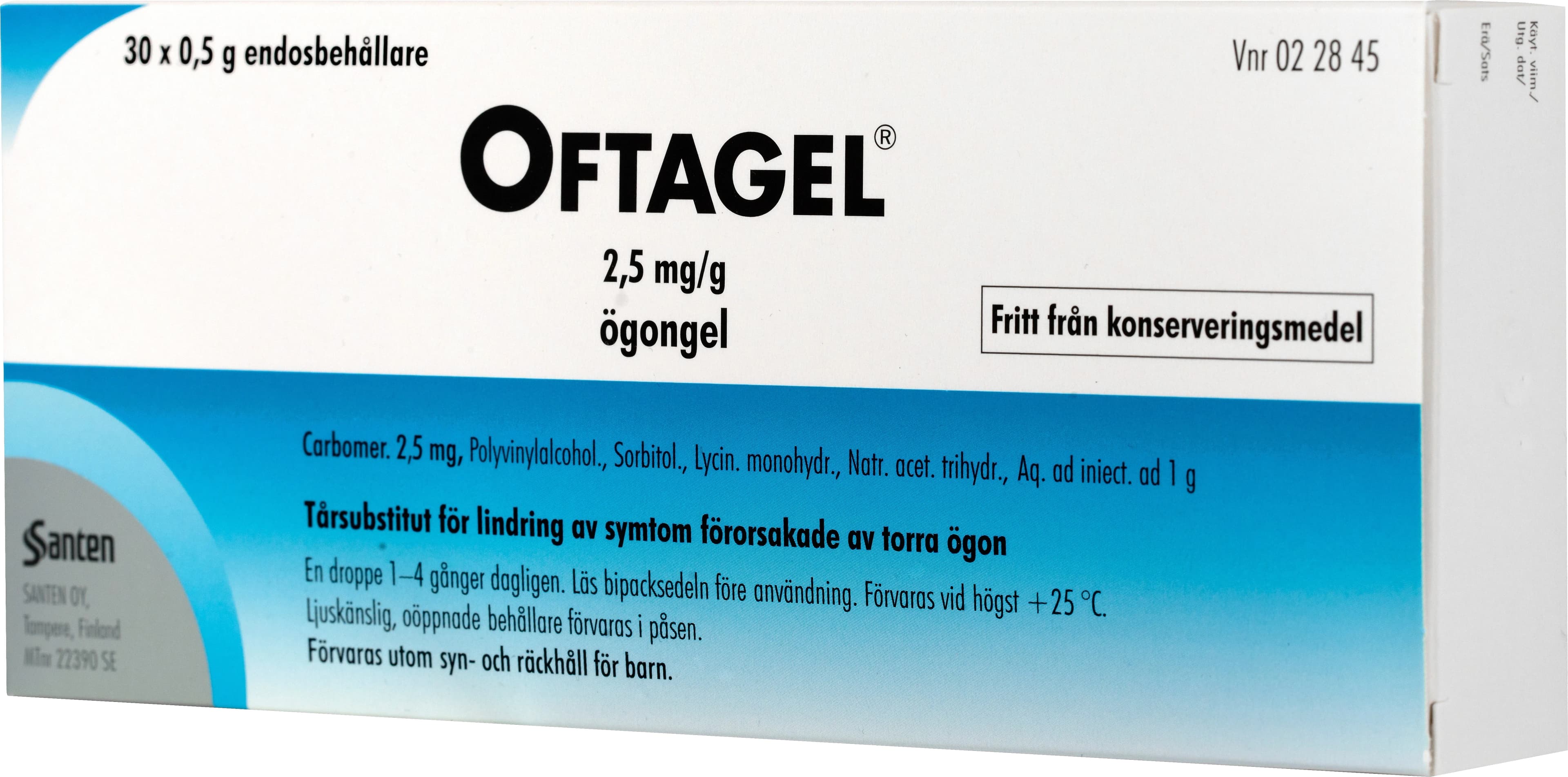Oftagel ögongel i endosbehållare 2,5 mg/g 30 st från Oftagel – köp hos Apotek Hjärtat