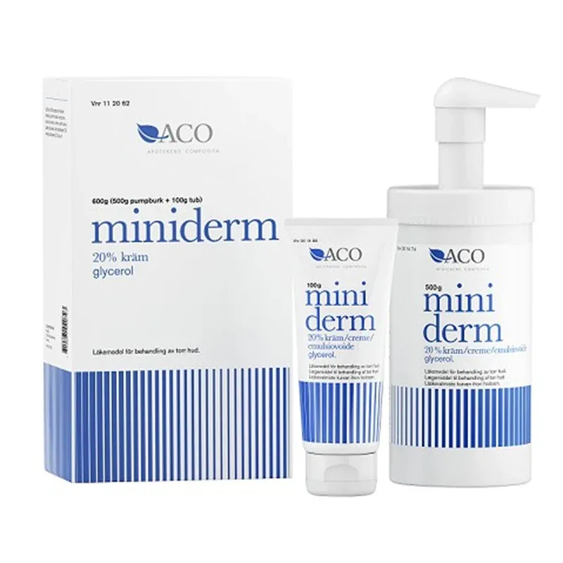 Miniderm kräm 20% burk med pump 500 g + tub 100 g från Miniderm – köp hos Apotek Hjärtat