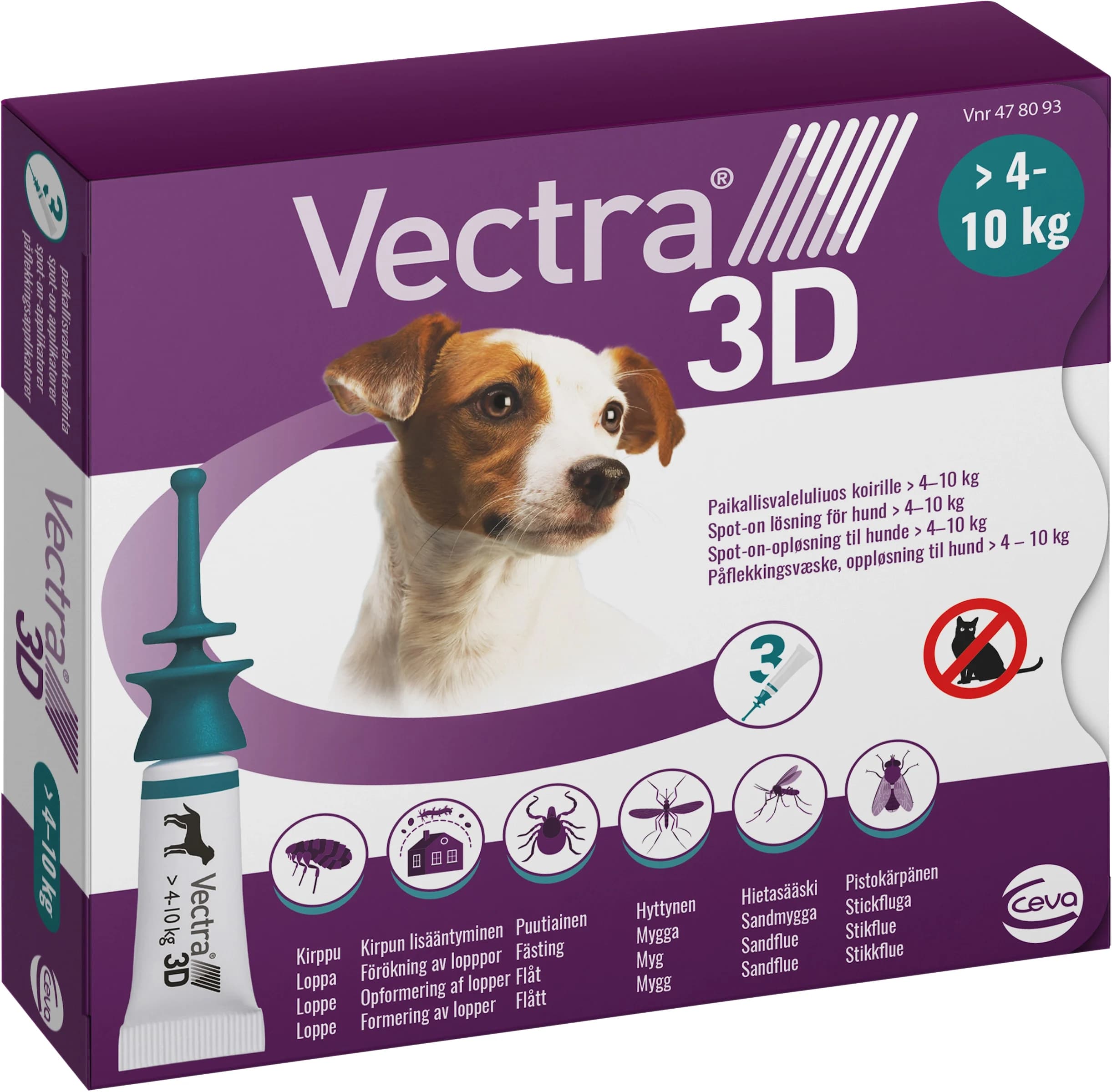 Vectra 3D för hund 4-10 kg Spot-on lösning Pipett, 3st (3x1,6ml) från Vectra 3D – köp hos Apotek Hjärtat