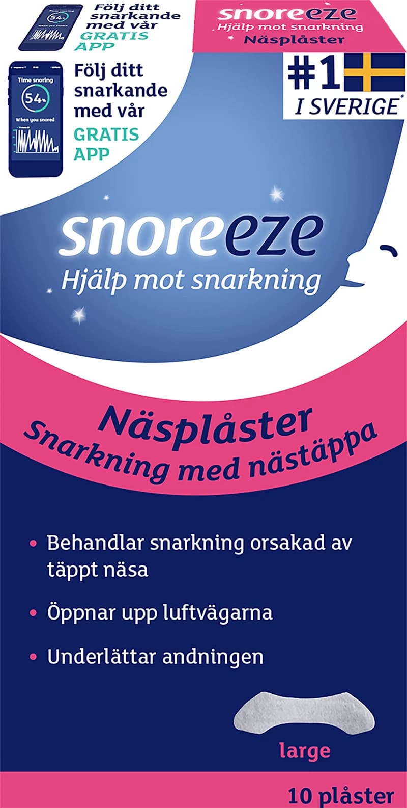 Snoreeze Näsplåster L 10 st från Snoreeze – köp hos Apotek Hjärtat