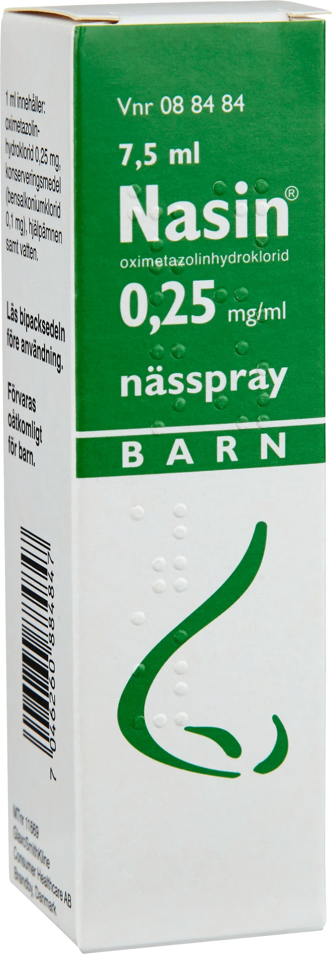Nasin nässpray 0,25 mg/ml 7,5 ml från Nasin – köp hos Apotek Hjärtat