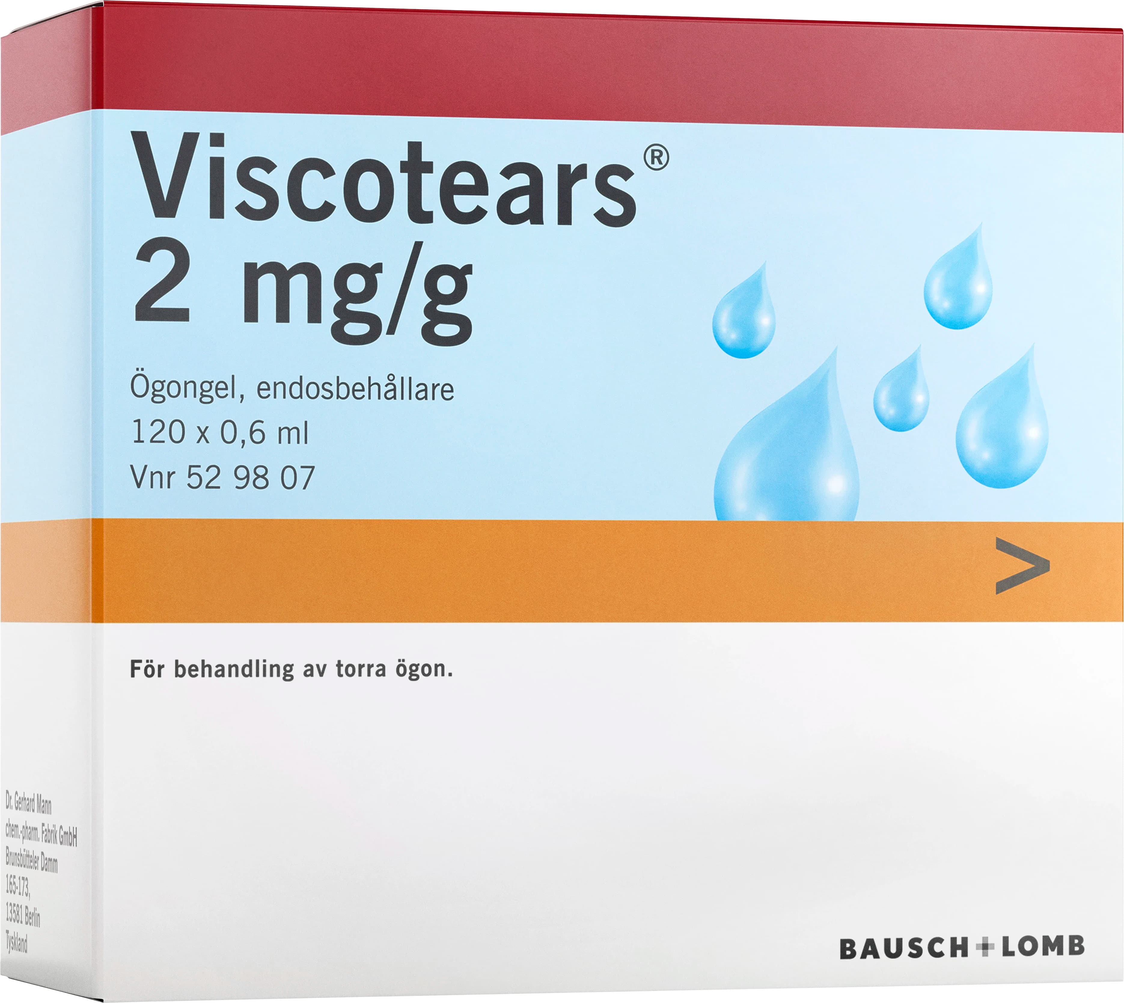 Viscotears ögongel i endosbehållare 2 mg/g 120x0,6 ml från Viscotears – köp hos Apotek Hjärtat