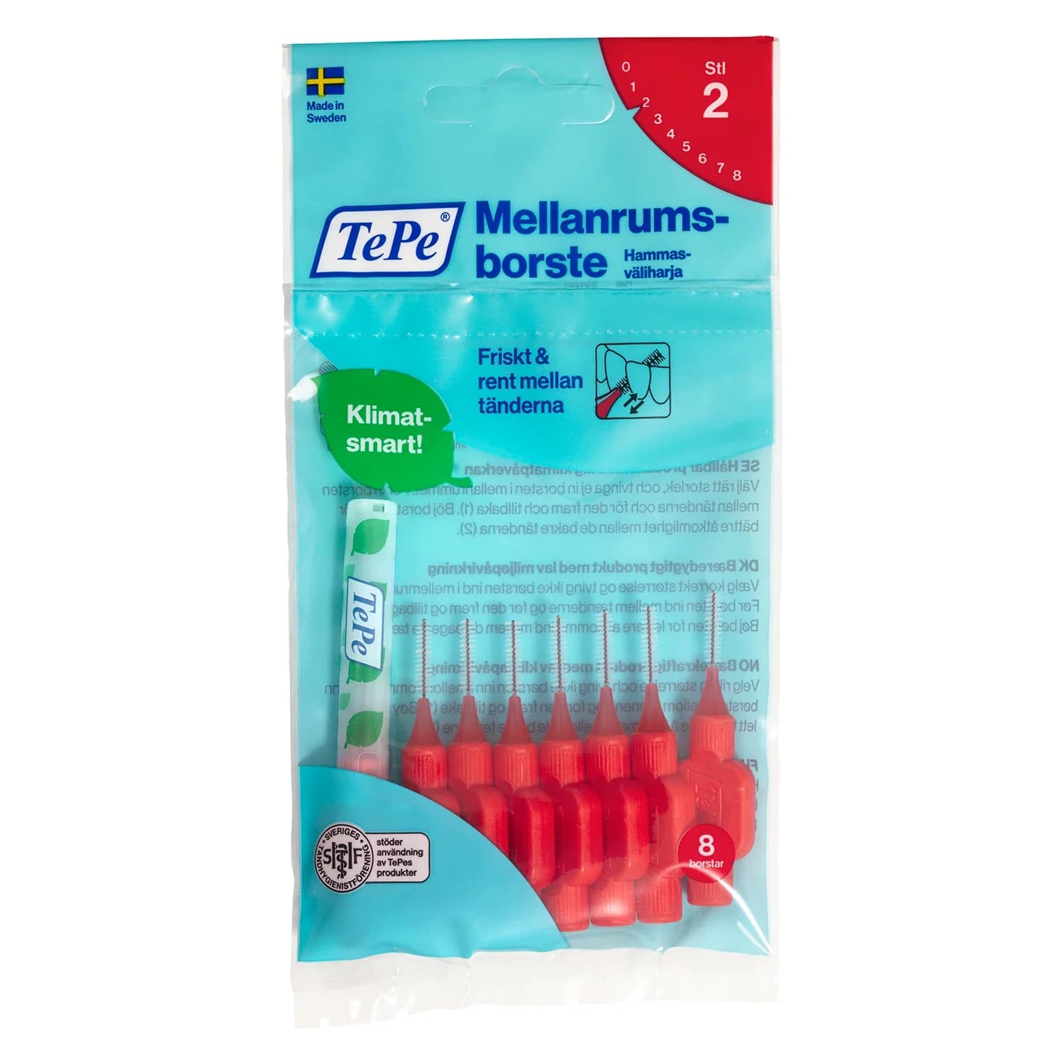 TePe Mellanrumsborste 0,4 - 1,3 mm 8 st 0,5 mm från TePe – köp hos Apotek Hjärtat