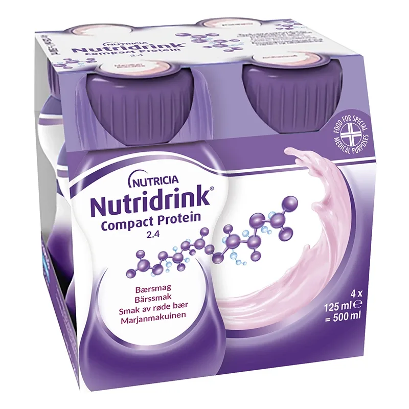 Nutridrink Compact Protein Röda Bär 4x125 ml från Nutridrink – köp hos Apotek Hjärtat