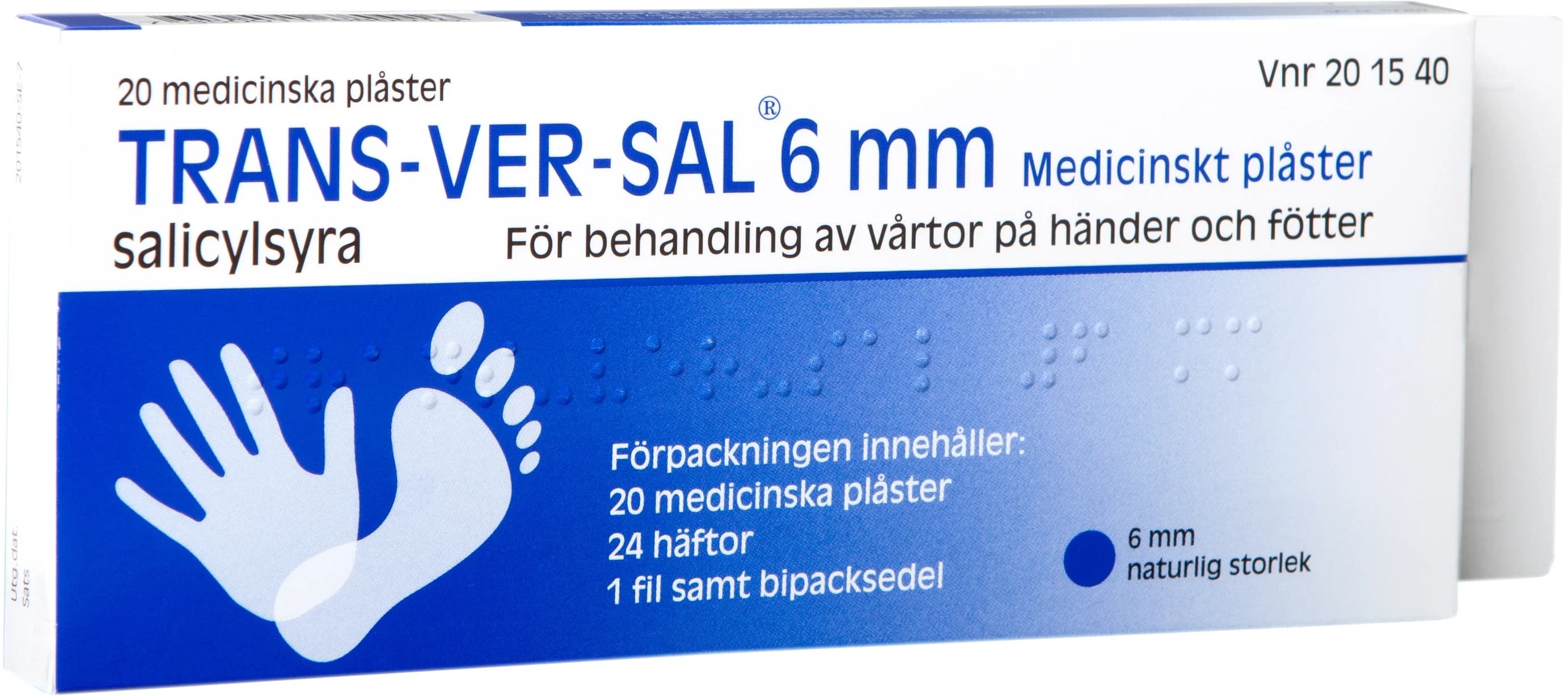 Trans-Ver-Sal 6 mm medicinskt plåster 20 st från Trans-ver-sal – köp hos Apotek Hjärtat