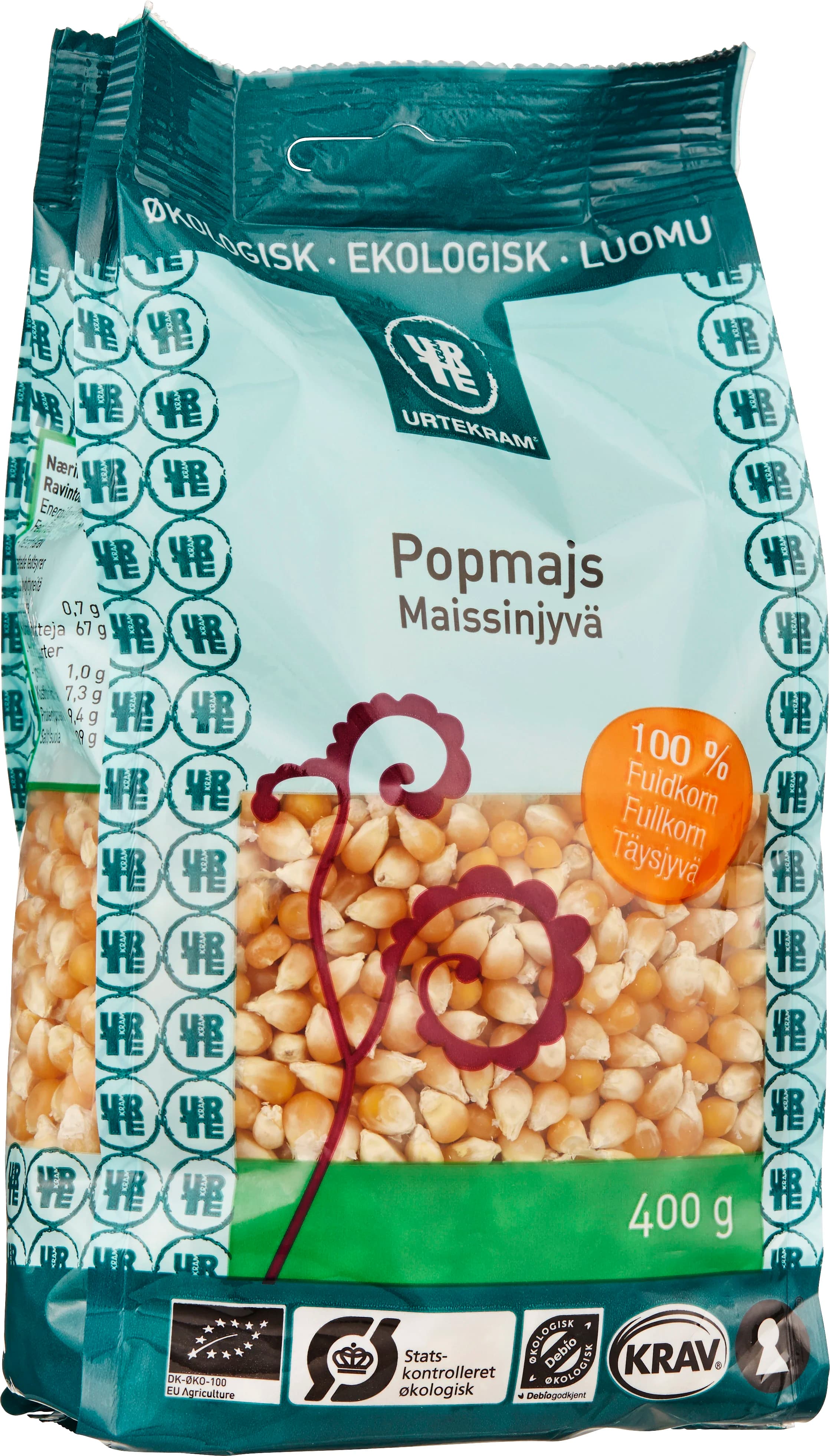Urtekram Popcorn Eko 400 g från Urtekram – köp hos Apotek Hjärtat