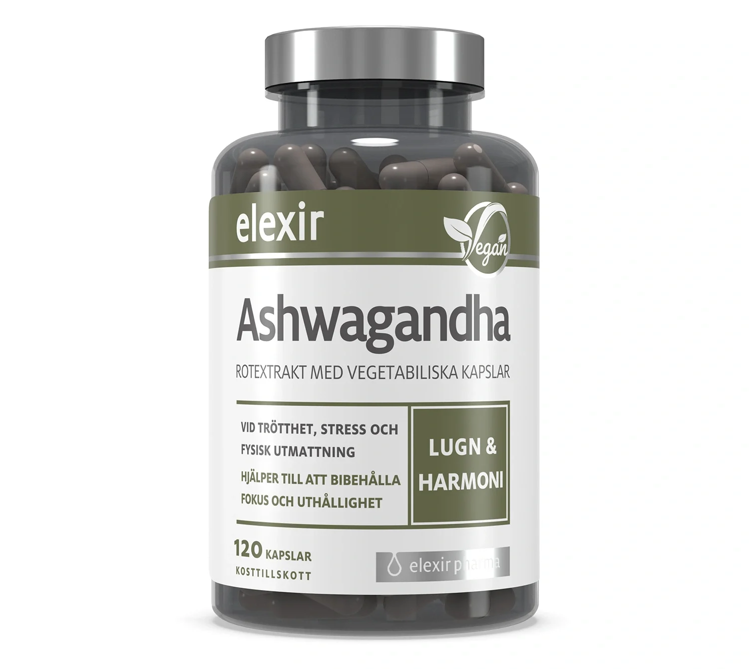 Elexir Pharma Ashwagandha 120 vegetabiliska kapslar från Elexir Pharma – köp hos Apotek Hjärtat