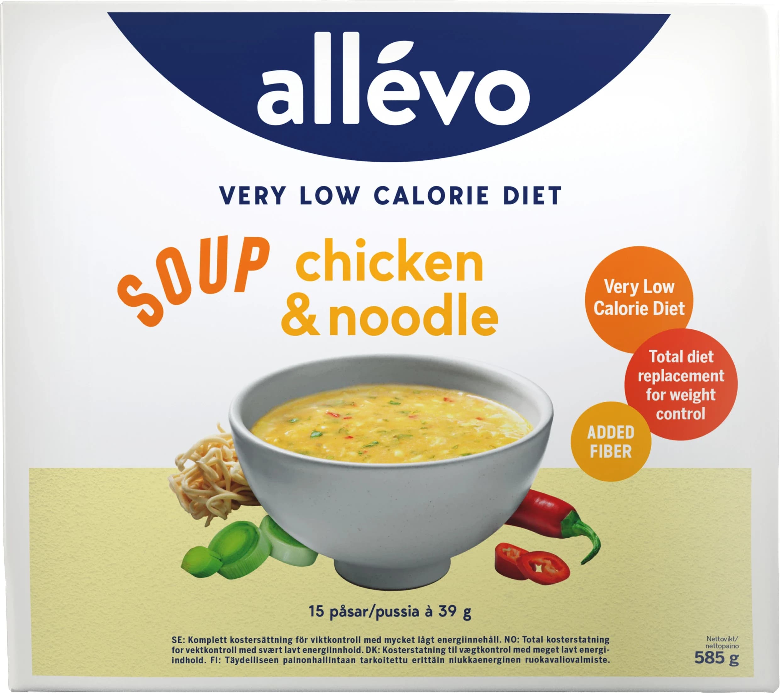 Allévo VLCD Soup Chicken & Noodle 15 portioner från Allévo – köp hos Apotek Hjärtat