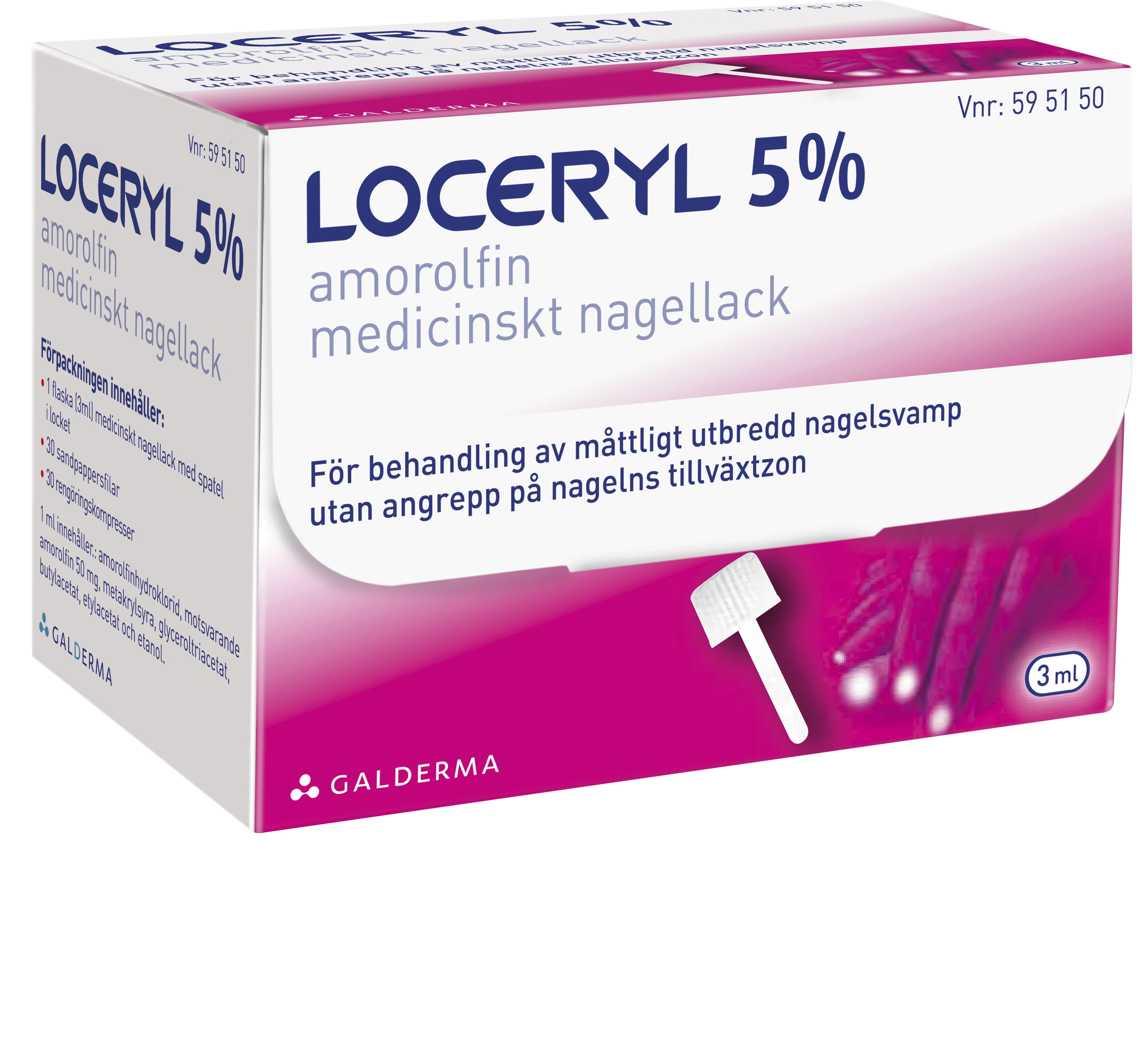 Loceryl® Medicinskt nagellack 5% Glasflaska (spatel i locket), 3ml (med tillbehör) från Loceryl – köp hos Apotek Hjärtat
