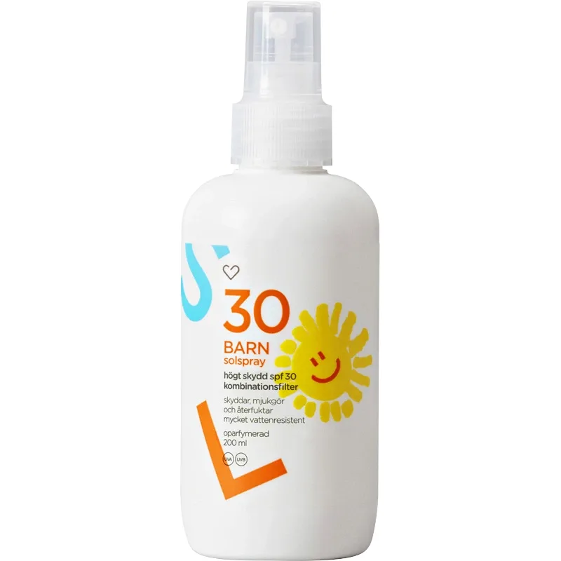 Hjärtats Solspray Barn Oparfymerad SPF 30, 200 ml från Hjärtats – köp hos Apotek Hjärtat