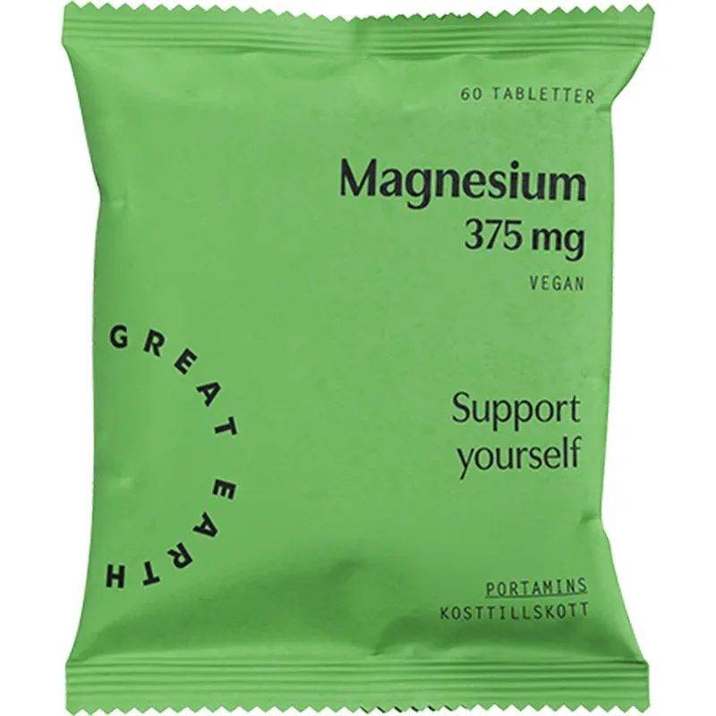 Great Earth Magnesium 375 mg refill 60 tabletter från Great Earth – köp hos Apotek Hjärtat