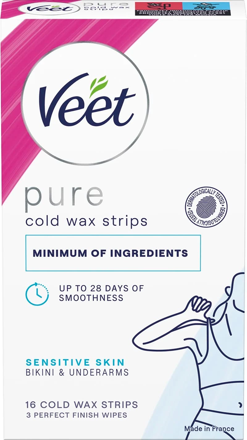 Veet Pure Cold Wax Strips Sensitive Skin Bikini & Underarm 16 pcs från Veet – köp hos Apotek Hjärtat