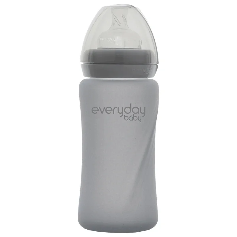Everyday Baby Nappflaska Glas Healthy + Quiet Grey 240 ml från Everyday Baby – köp hos Apotek Hjärtat