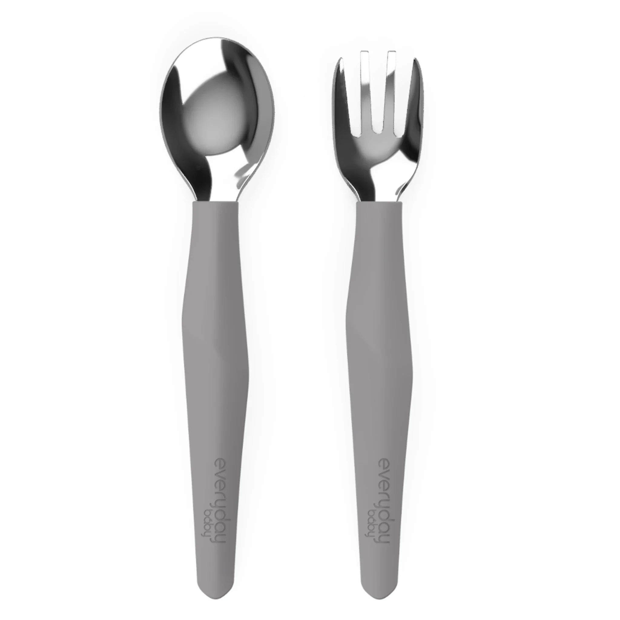 Everyday Baby Bestick Rostfritt Stål och Silikon Quiet Grey från Everyday Baby – köp hos Apotek Hjärtat