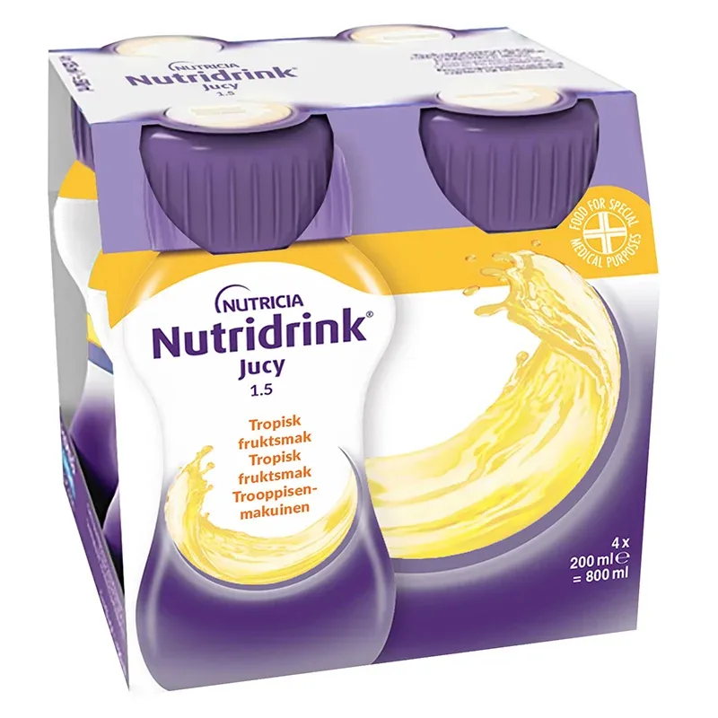 Nutridrink Jucy drickfärdigt Tropisk 4x200ml från Nutridrink – köp hos Apotek Hjärtat