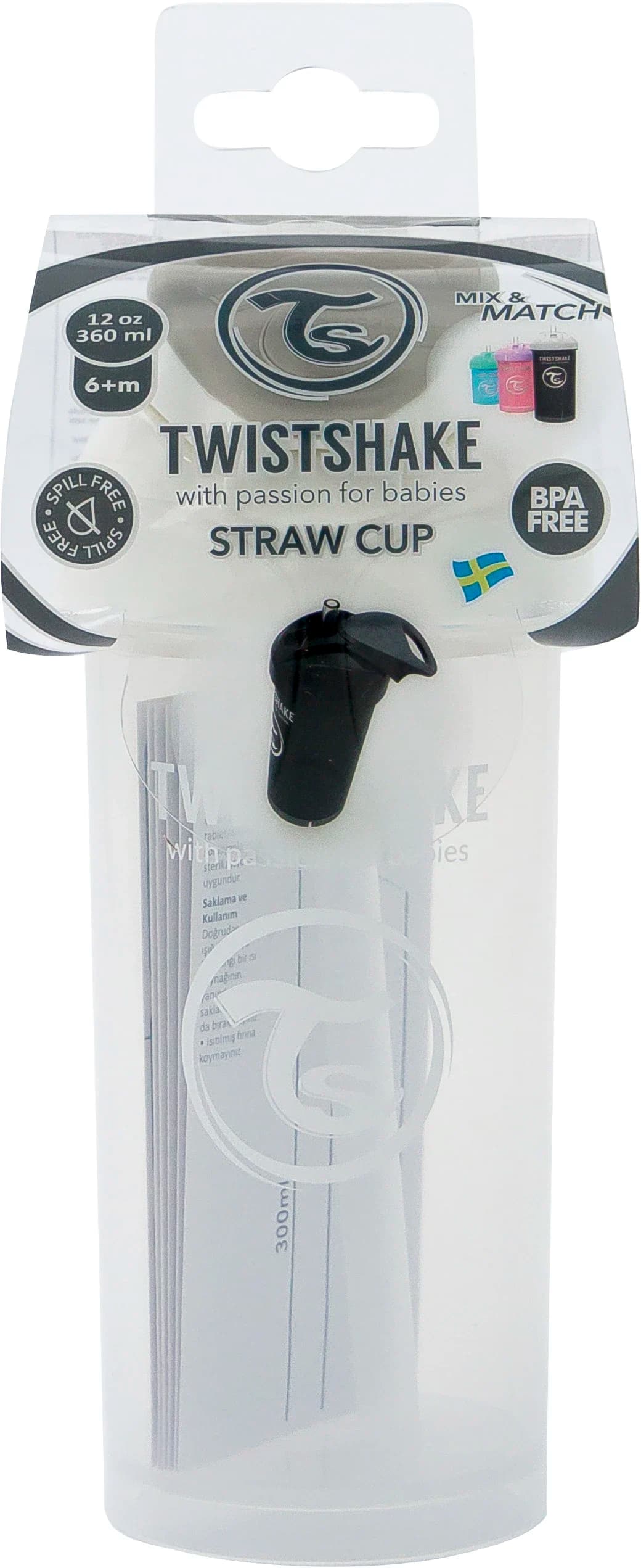Twistshake Straw Cup 360 ml 6+ mån Vit från Twistshake – köp hos Apotek Hjärtat