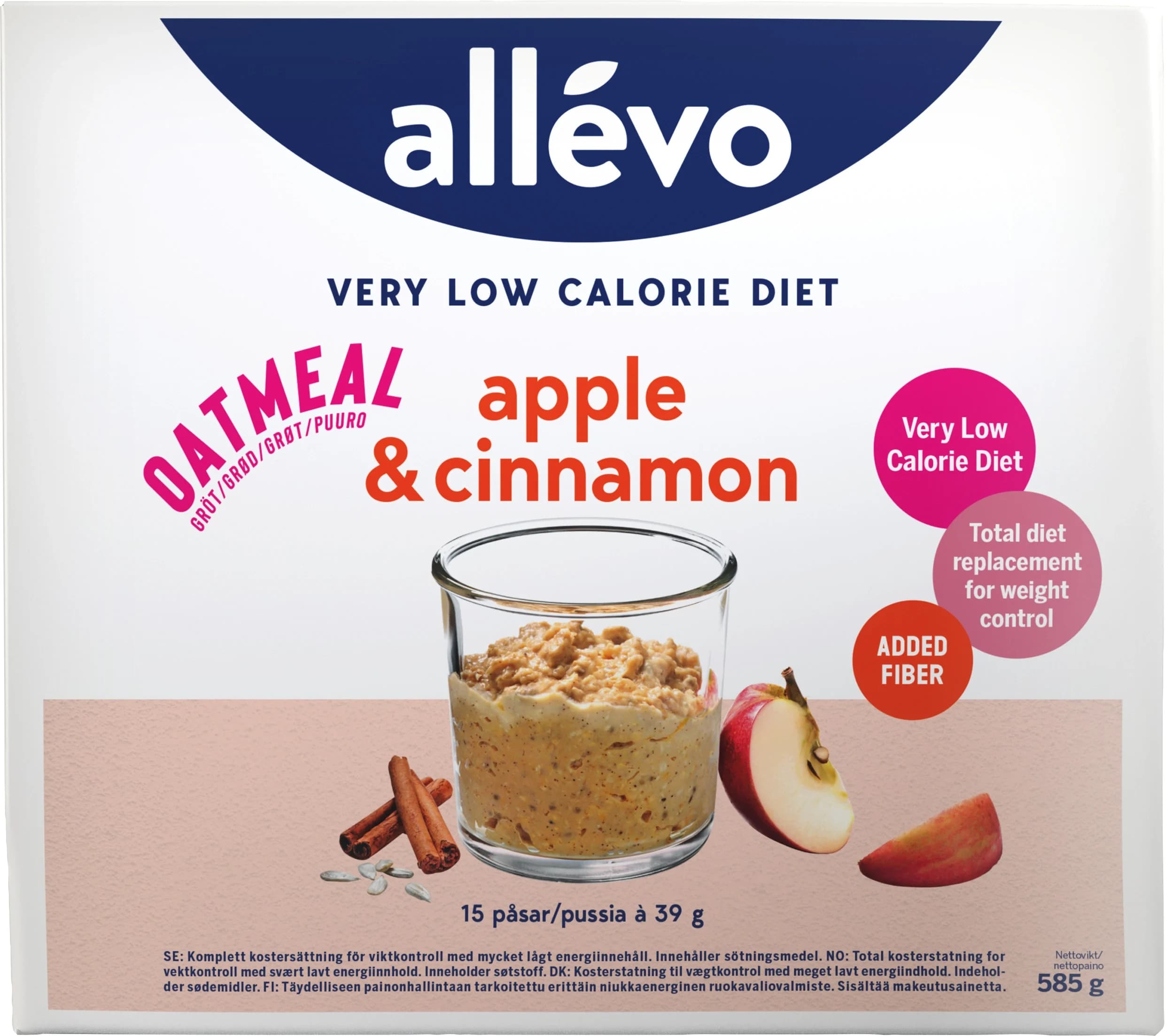 Allévo VLCD Oatmeal Apple & Cinnamon 15 portioner från Allévo – köp hos Apotek Hjärtat