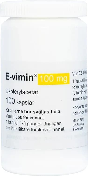 E-vimin mjuk kapsel 100 mg 100 st från E-vimin – köp hos Apotek Hjärtat