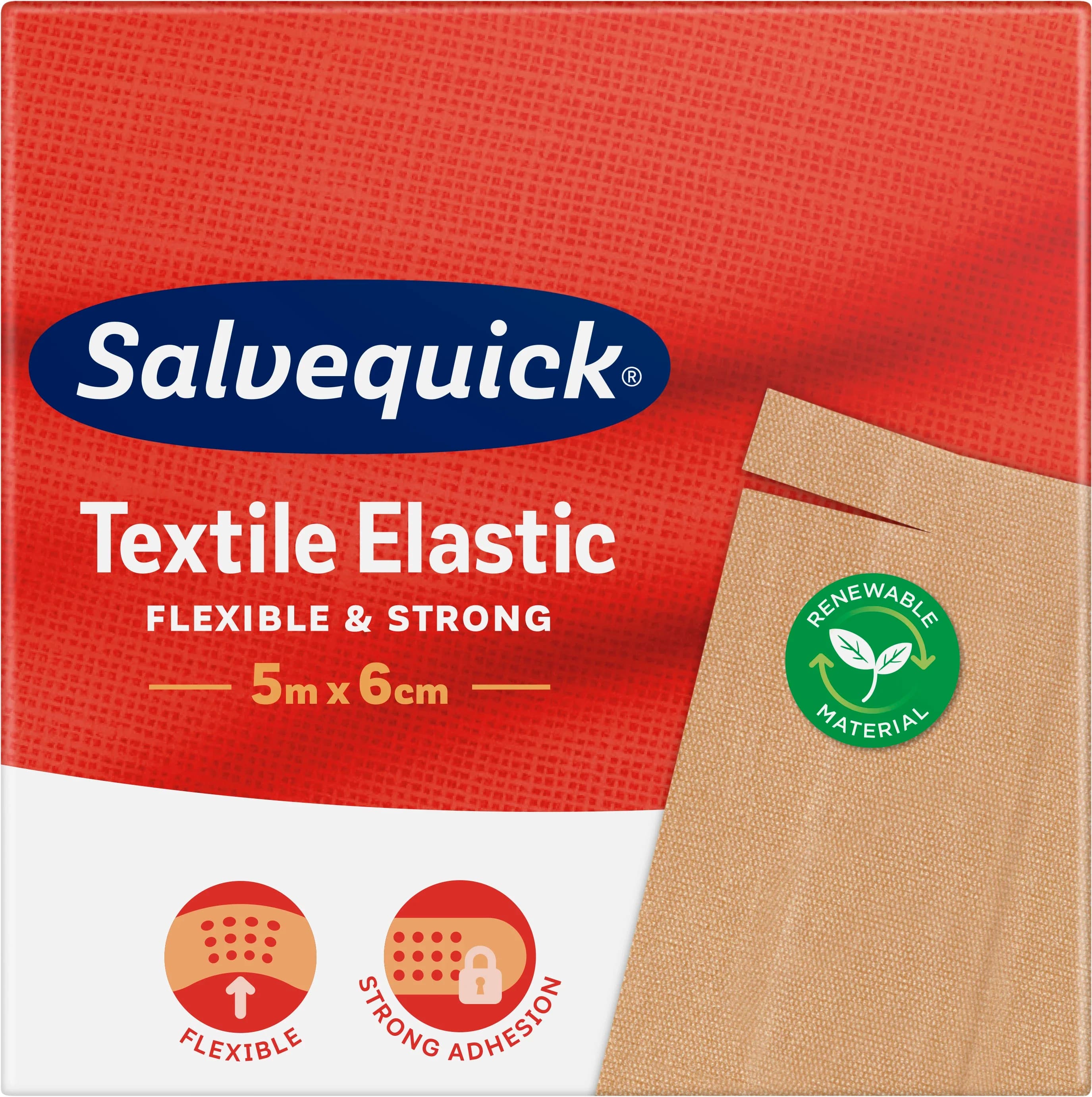 Salvequick Textile Elastic 5 m x 6 cm från Salvequick – köp hos Apotek Hjärtat