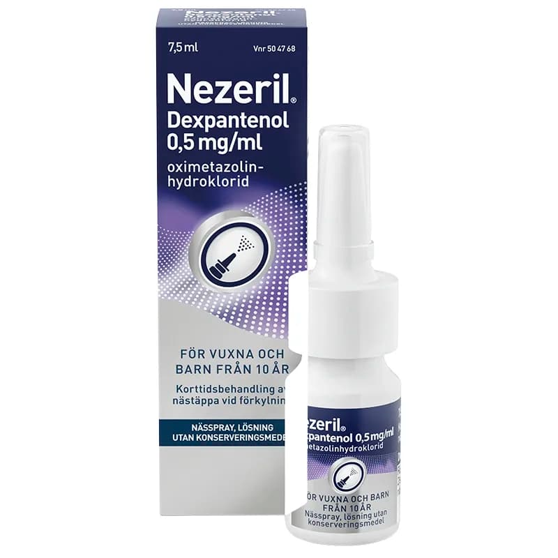 Nezeril Dexpantenol nässpray 0,5mg/ml 7,5 ml från Nezeril – köp hos Apotek Hjärtat