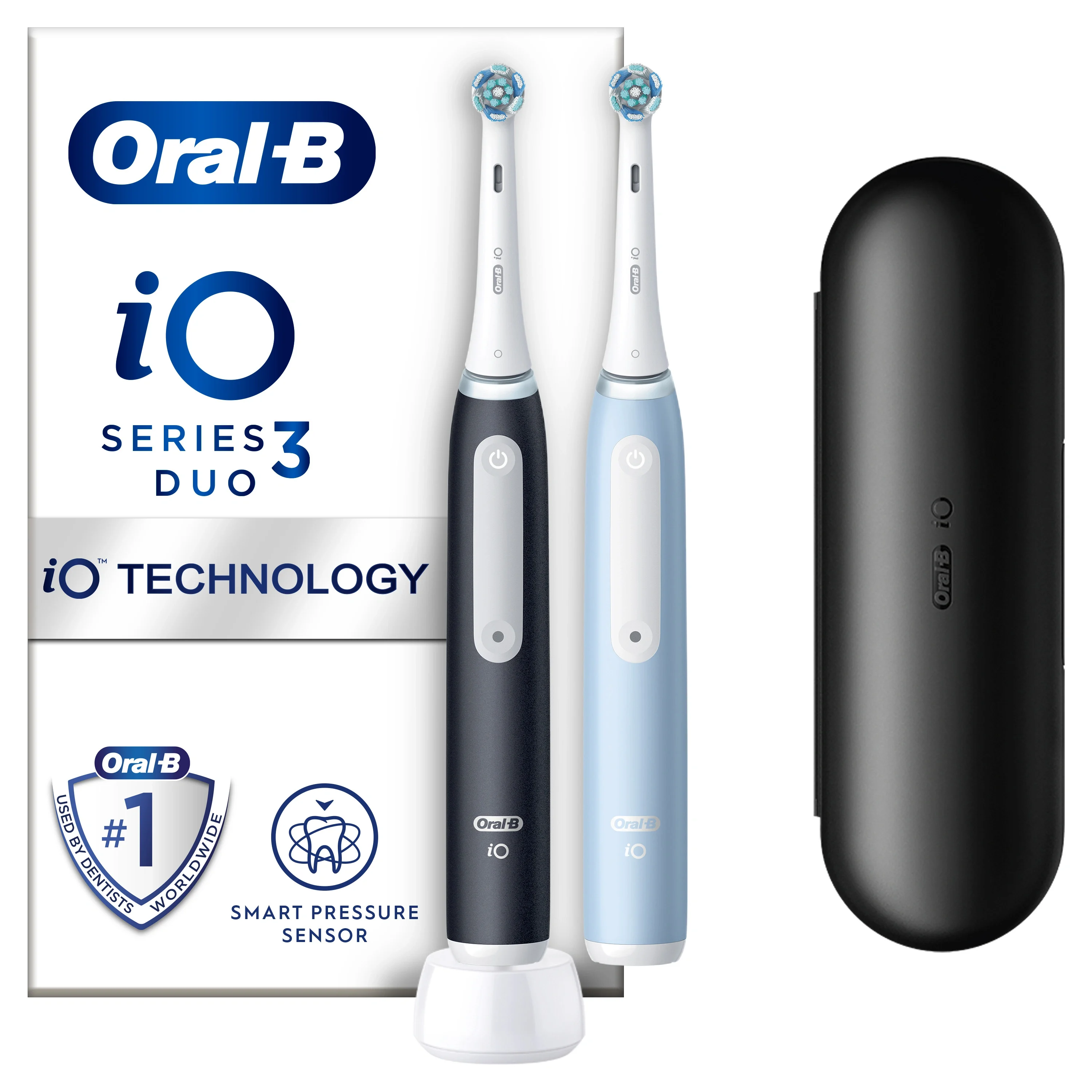 Oral-B iO3 Duo Mattsvart/Isblå från Oral-B – köp hos Apotek Hjärtat