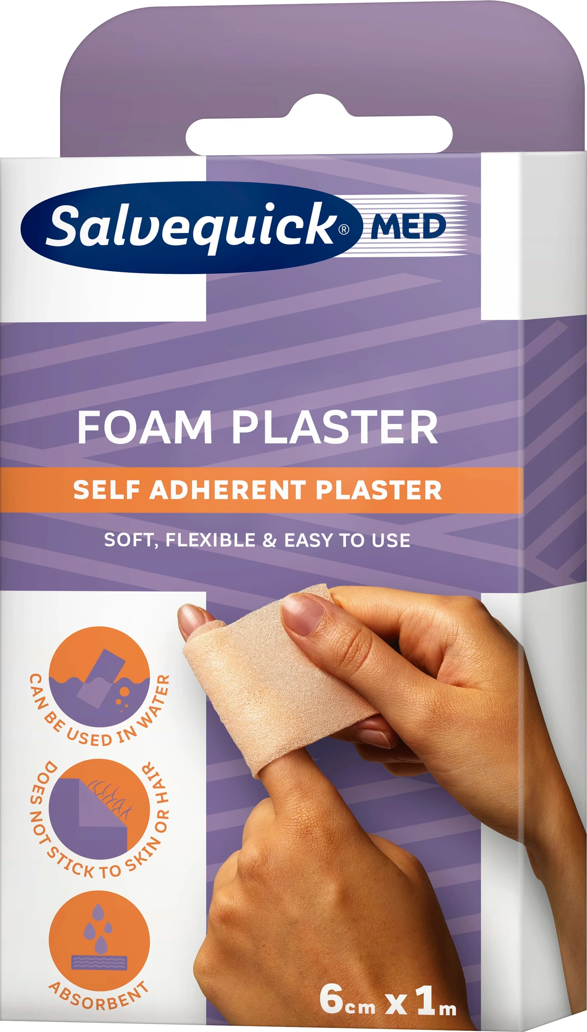 Salvequick MED Foam Plaster 6 cm x 100 cm från Salvequick – köp hos Apotek Hjärtat