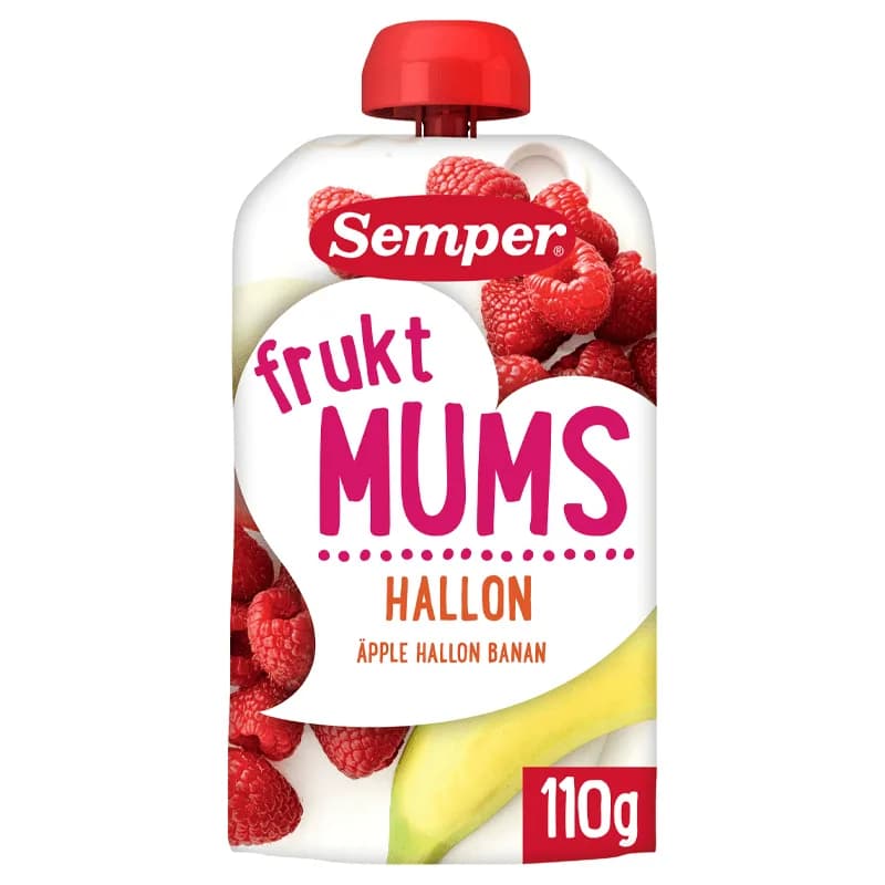 Semper Klämpåse Fruktmums 6mån+ Hallon 110g från Semper – köp hos Apotek Hjärtat