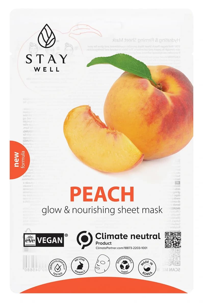 Stay Well Vegan Sheet Mask Peach 1 st från Stay Well – köp hos Apotek Hjärtat