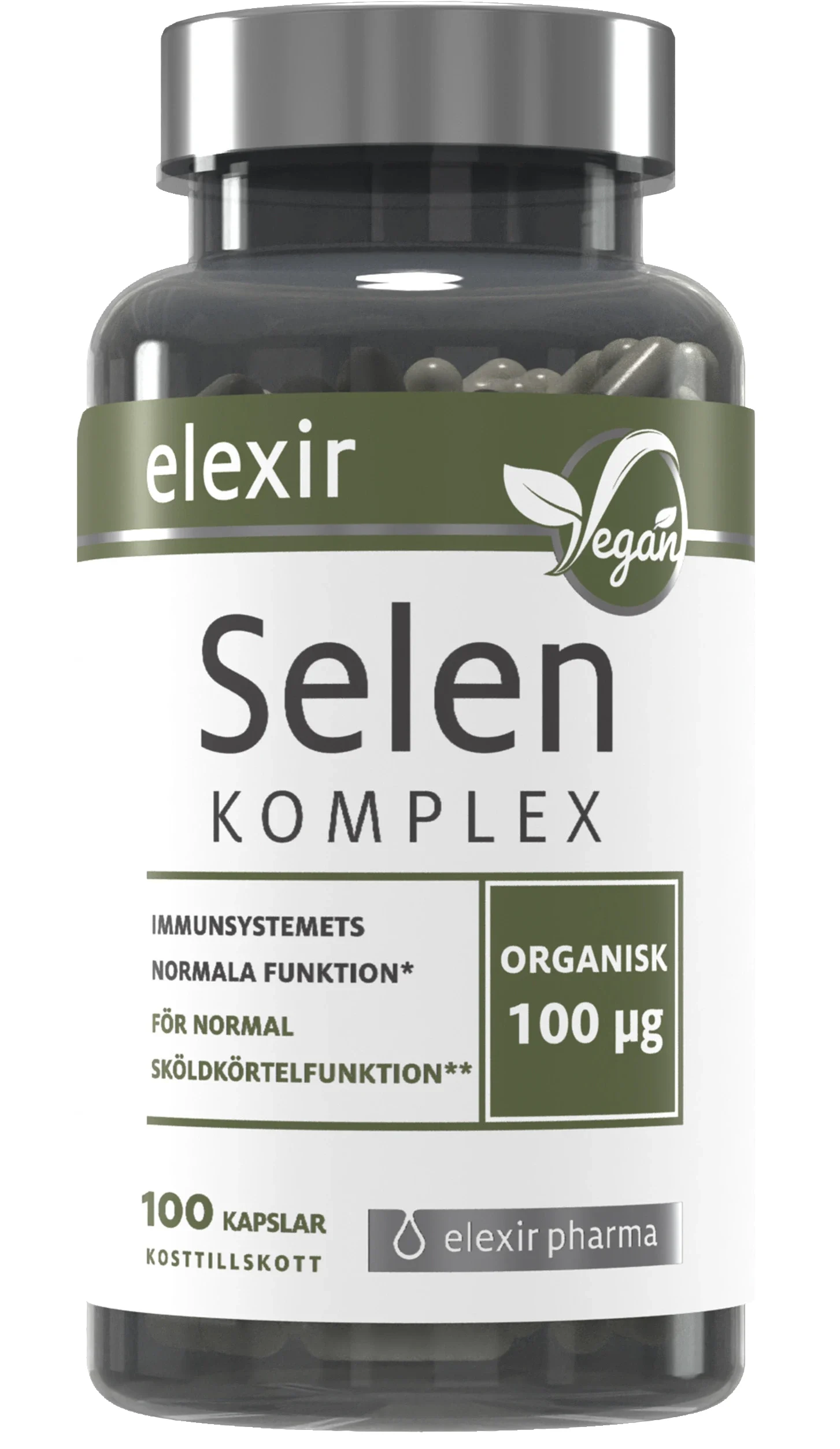 Elexir Pharma Organiskt Selen Komplex 100 kapslar från Elexir Pharma – köp hos Apotek Hjärtat