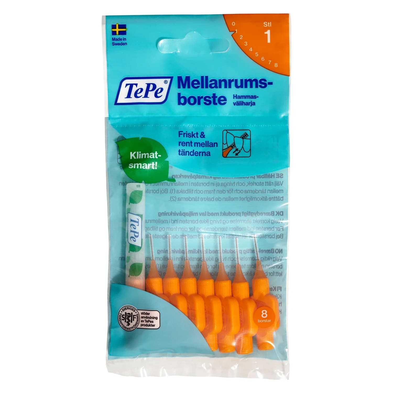TePe Mellanrumsborste 0,4 - 1,3 mm 8 st 0,45 mm från TePe – köp hos Apotek Hjärtat