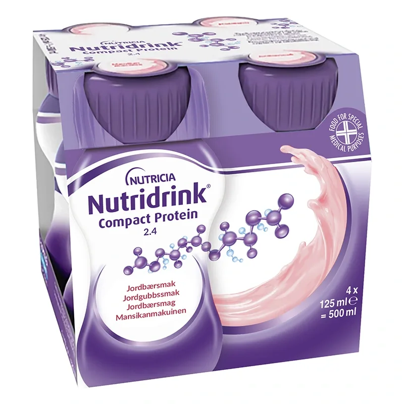 Nutridrink Compact Protein Jordgubb 4x125 ml från Nutridrink – köp hos Apotek Hjärtat