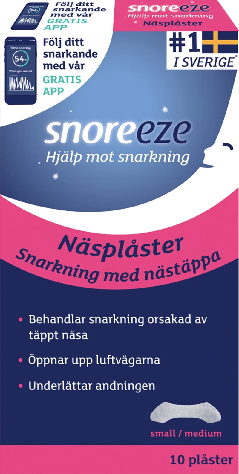 Snoreeze Näsplåster S/M 10 st från Snoreeze – köp hos Apotek Hjärtat