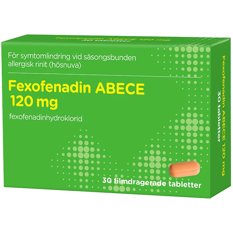 Fexofenadin ABECE filmdragerad tablett 120 mg 30 st från ABECE – köp hos Apotek Hjärtat