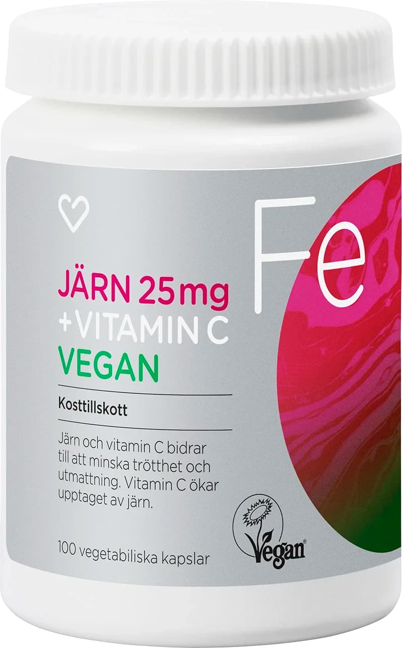 Hjärtats Järn + Vitamin C Vegan Kapsel 100 st från Hjärtats – köp hos Apotek Hjärtat