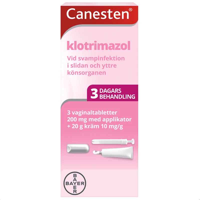 Canesten vaginaltablett och kräm 200 mg+1% 3 st från Canesten – köp hos Apotek Hjärtat