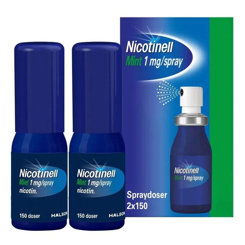 Nicotinell Mint Munhålespray, 2x150sprayningar från Nicotinell – köp hos Apotek Hjärtat