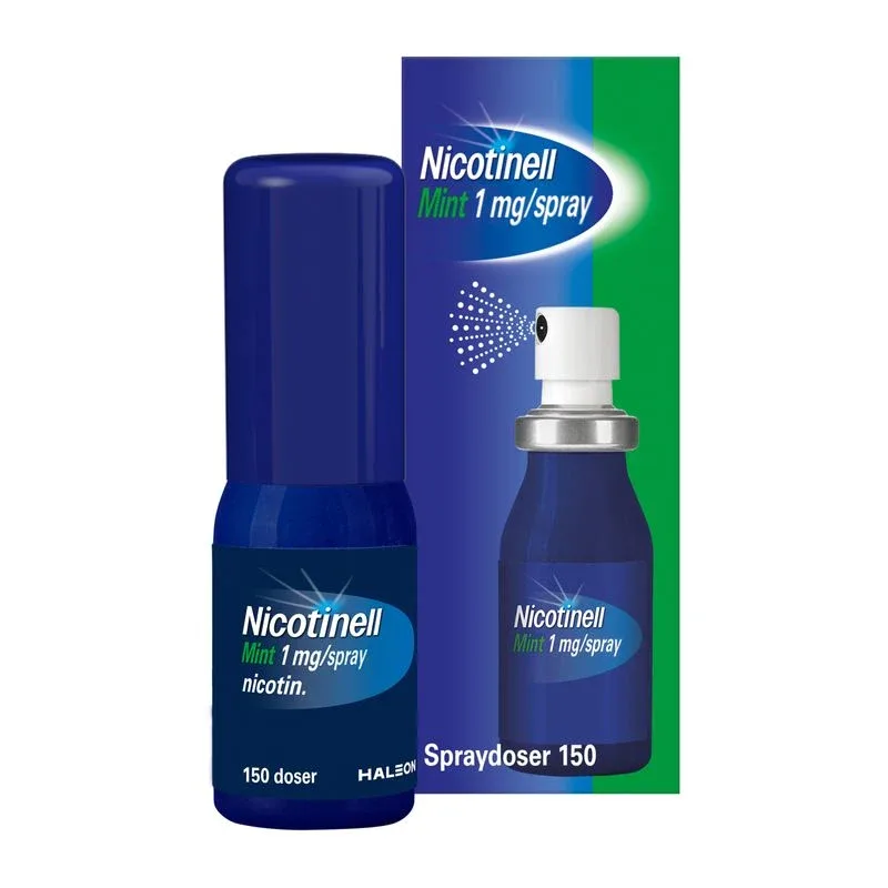 Nicotinell Mint Munhålespray, lösning 1mg/spray Spraybehållare, 150sprayningar från Nicotinell – köp hos Apotek Hjärtat