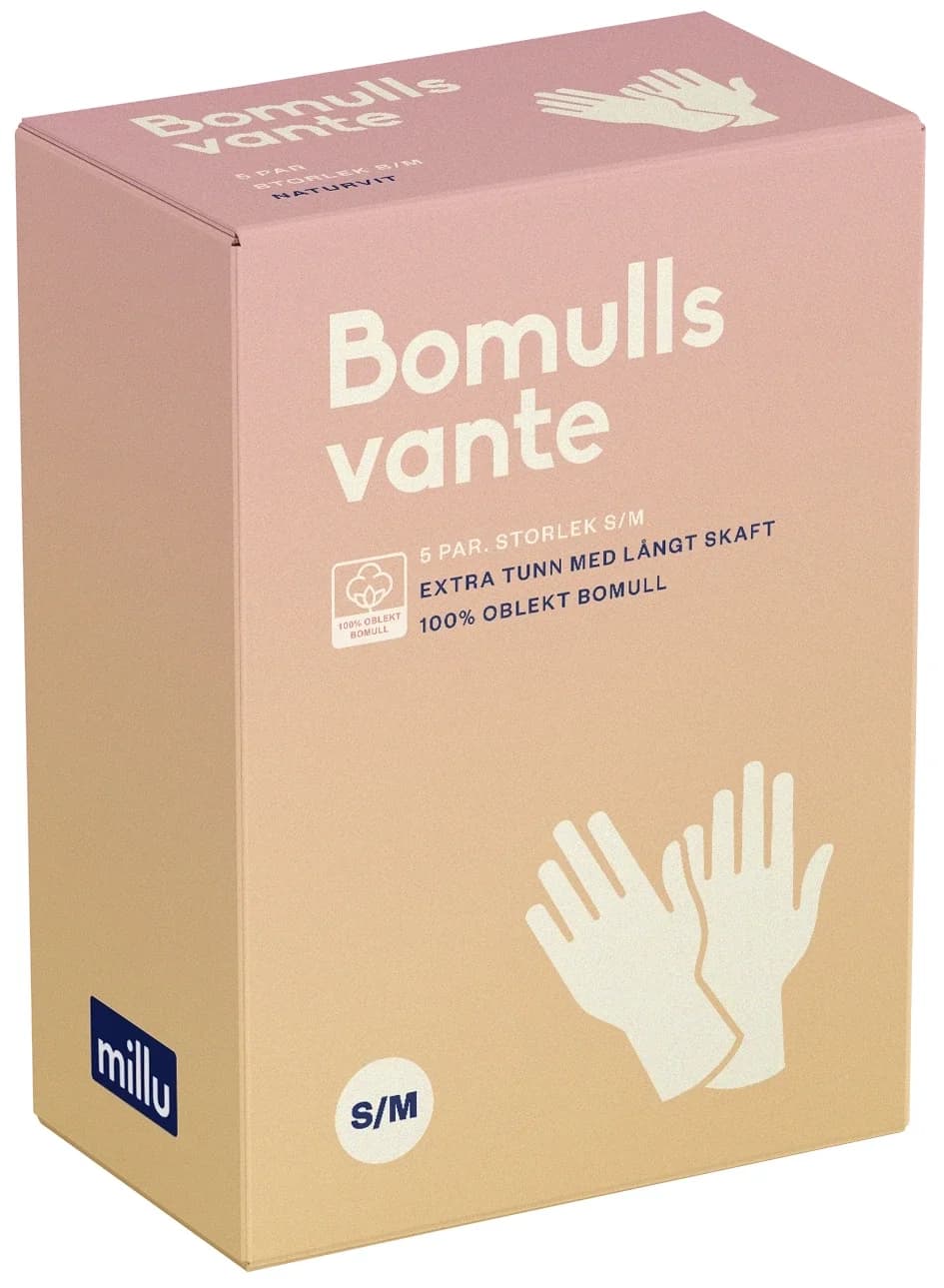Millu Bomullsvante Extra Tunn 30 cm S/M 5 par från Millu – köp hos Apotek Hjärtat